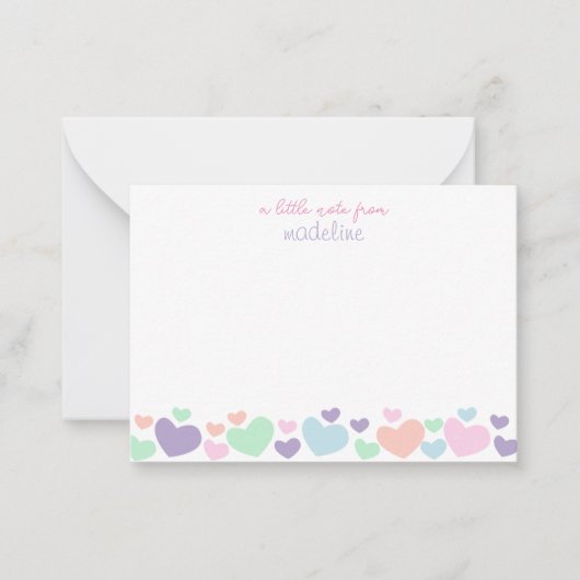 Niedliche Herzbeschwörung Giro Spline Mitteilungskarte (Vorderseite)