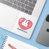 Niedliche Herzblase Aufkleber (Laptop mit iPhone)