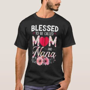 Niedliche Herzblüte gesegnet, als Mama und nan bez T-Shirt