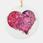 Niedliche Herzdoodle Keramik Ornament (Vorne)
