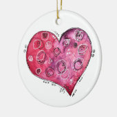 Niedliche Herzdoodle Keramik Ornament (Links)