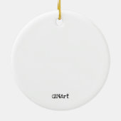 Niedliche Herzdoodle Keramik Ornament (Hinten)