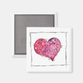 Niedliche Herzdoodle Magnet (Vorderseite/Rückseite)