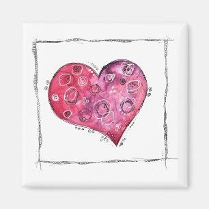 Niedliche Herzdoodle Magnet
