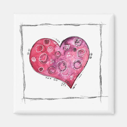 Niedliche Herzdoodle Magnet (Vorne)