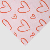 Niedliche Herzdoodles - rosa und rot Seidenpapier (Detail)