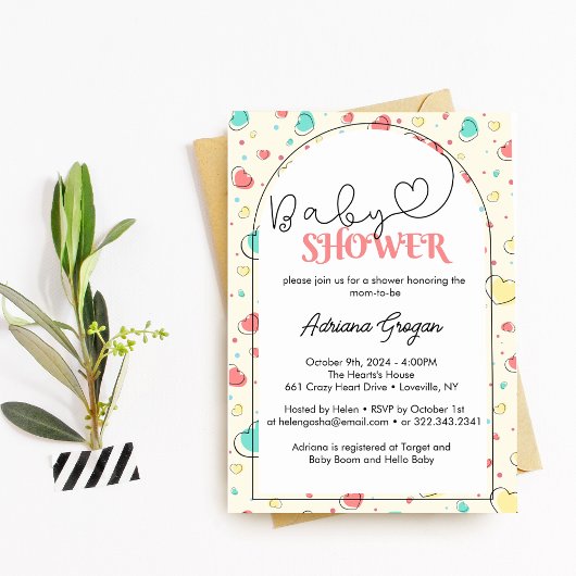 Niedliche Herzdusche Einladung