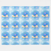 niedliche Herzen des Katzenkätzchen Fleecedecke (Vorderseite (Horizontal))