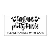 Niedliche Herzen enthalten Hübsche Dinge fragil Gummistempel (Prägung)