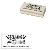 Niedliche Herzen enthalten Hübsche Dinge fragil Gummistempel (Stempel)