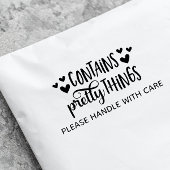 Niedliche Herzen enthalten Hübsche Dinge fragil Gummistempel