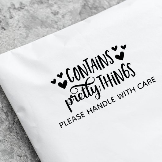 Niedliche Herzen enthalten Hübsche Dinge fragil Gummistempel