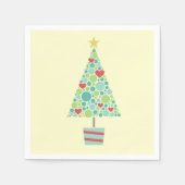 Niedliche Herzen farbenfroher Weihnachtsbaum Serviette (Vorderseite)