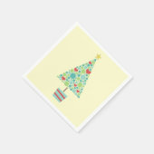 Niedliche Herzen farbenfroher Weihnachtsbaum Serviette (Ecke)