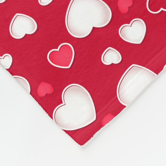 Niedliche Herzen Fleecedecke (Ecke)