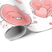 Niedliche Herzen Geschenkpapier (Rolleneckpunkt)