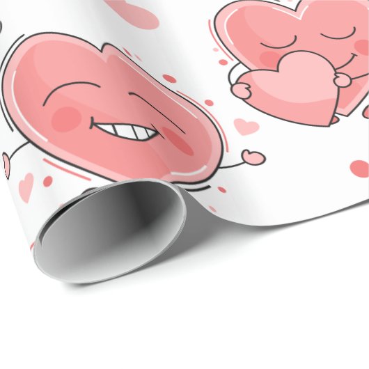 Niedliche Herzen Geschenkpapier (Rolleneckpunkt)