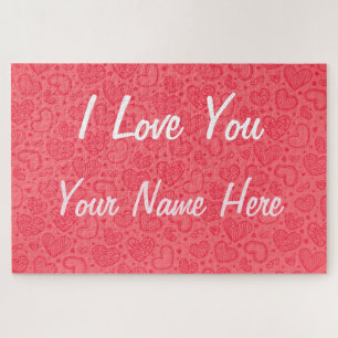 Niedliche Herzen - I Liebe Sie - Ihren Namen / Tex Puzzle