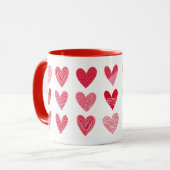 Niedliche Herzen in Rosa und Rot Tasse (Vorderseite Links)