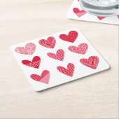 Niedliche Herzen in Rot und Rosa Rechteckiger Pappuntersetzer (angewinkelt)