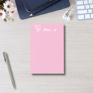 Niedliche Herzen & Individuelle Name, Personalisie Post-it Klebezettel