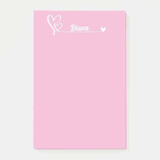 Niedliche Herzen & Individuelle Name, Personalisie Post-it Klebezettel (Vorderseite)