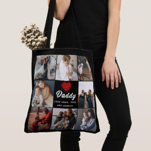 Niedliche HERZEN LIEBE DU VATER Vatertag Foto Tasche