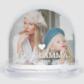 Niedliche HERZEN LIEBE SIE GLAMMA Muttertagsfest F Schneekugeln (Rückseite)