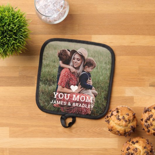 Niedliche HERZEN LIEBE SIE Mama Foto Muttertag Topflappen (Oben Unten)