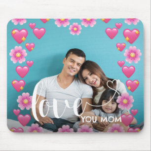 Niedliche HERZEN LIEBE SIE MAMA Muttertagsjubiläum Mousepad