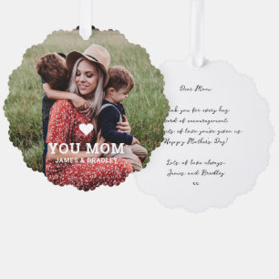 Niedliche HERZEN LIEBE SIE MAMA Muttertagsjubiläum Ornament Karte