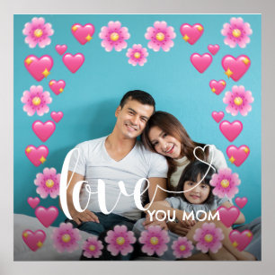 Niedliche HERZEN LIEBE SIE MAMA Muttertagsjubiläum Poster