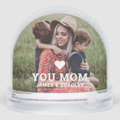 Niedliche HERZEN LIEBE SIE MAMA Muttertagsjubiläum Schneekugeln (Rückseite)