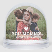Niedliche HERZEN LIEBE SIE MOMMY Mother Day Foto Schneekugeln (Vorderseite)