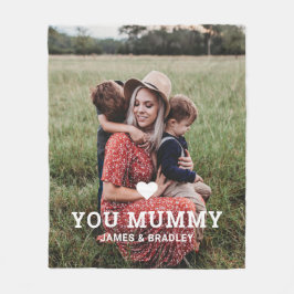 Niedliche HERZEN LIEBE SIE MUMMY Mother Day Foto Fleecedecke