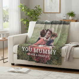 Niedliche HERZEN LIEBE SIE MUMMY Mother Day Foto Fleecedecke
