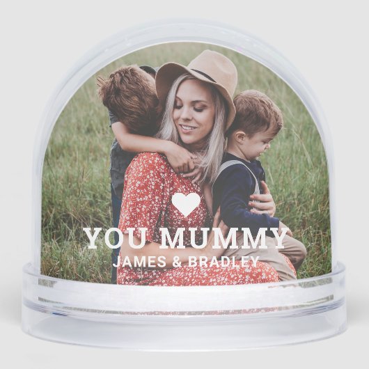Niedliche HERZEN LIEBE SIE MUMMY Mother Day Foto Schneekugeln (Vorderseite)