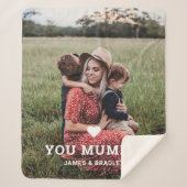 Niedliche HERZEN LIEBE SIE MUMMY Mother Day Foto Sherpadecke (Vorderseite)