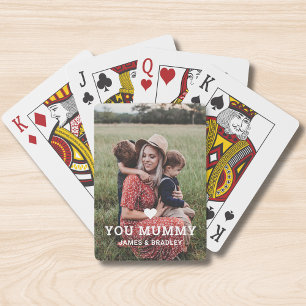 Niedliche HERZEN LIEBE SIE MUMMY Mother Day Foto Spielkarten