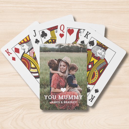 Niedliche HERZEN LIEBE SIE MUMMY Mother Day Foto Spielkarten