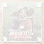 Niedliche HERZEN-LIEBE SIE MUTTERTAGLICHES Foto Glasuntersetzer (Rückseite)