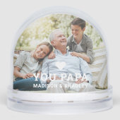 Niedliche HERZEN LIEBE SIE PAPA Vatertag Foto Schneekugeln (Vorderseite)