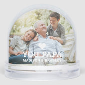 Niedliche HERZEN LIEBE SIE PAPA Vatertag Foto Schneekugeln (Rückseite)