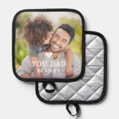 Niedliche HERZEN LIEBE SIE VATER Foto Vatertag Topflappen (Vorderseite/Rückseite)