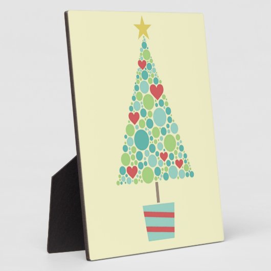 Niedliche Herzen pastellfarbene moderne Weihnachts Fotoplatte (Seite)