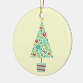 Niedliche Herzen pastellfarbene moderne Weihnachts Keramikornament (Links)