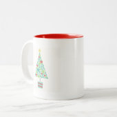 Niedliche Herzen pastellfarbene moderne Weihnachts Zweifarbige Tasse (Vorderseite Links)