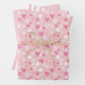 Niedliche Herzen rosa Geschenkpapier Set (Beispiel)