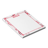 Niedliche Herzen rot-weiß Notizblock (angewinkelt)