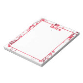 Niedliche Herzen rot-weiß Notizblock (Rotiert)